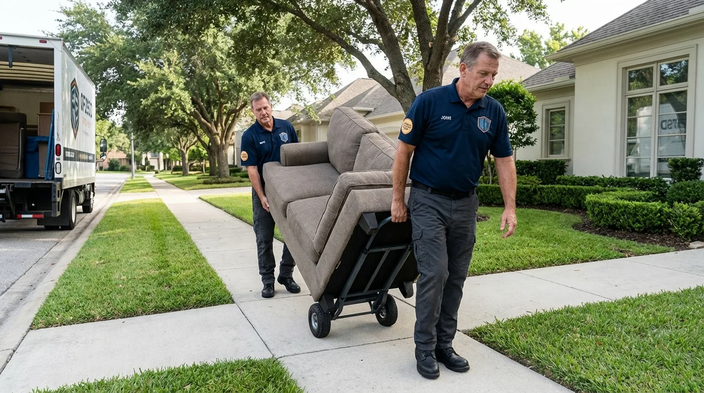 Local residential moving crew loading furniture in Vevay, IN